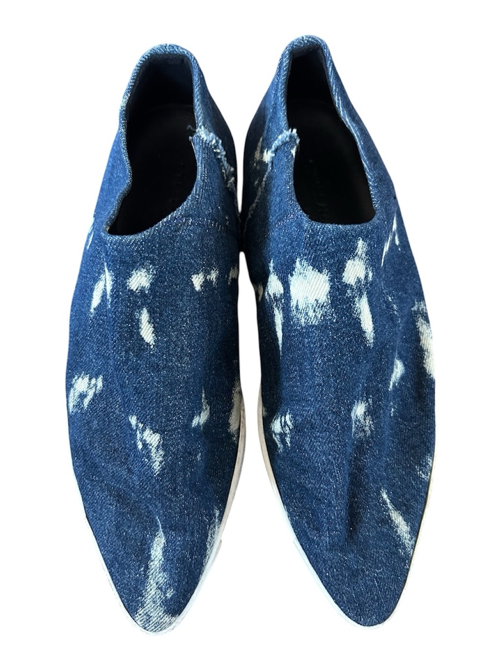 Stella McCartney | Women’s Blue Denim Nash Slip On Shoes White Dash Pattern 6.5